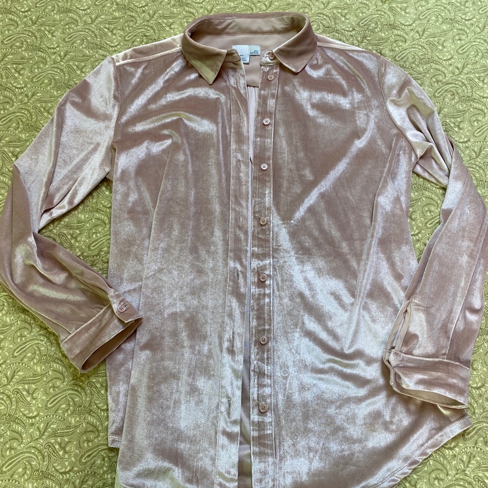 Velvet button up
